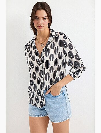 Camicia con bottoni in raso tessuto bdart