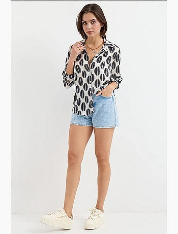 Camicia con bottoni in raso tessuto bdart