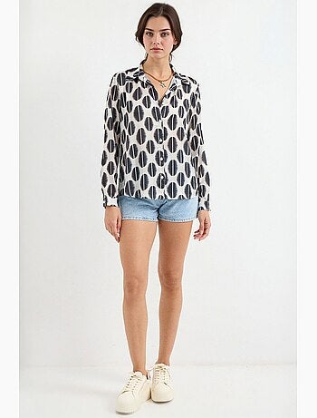 Camicia con bottoni in raso tessuto bdart