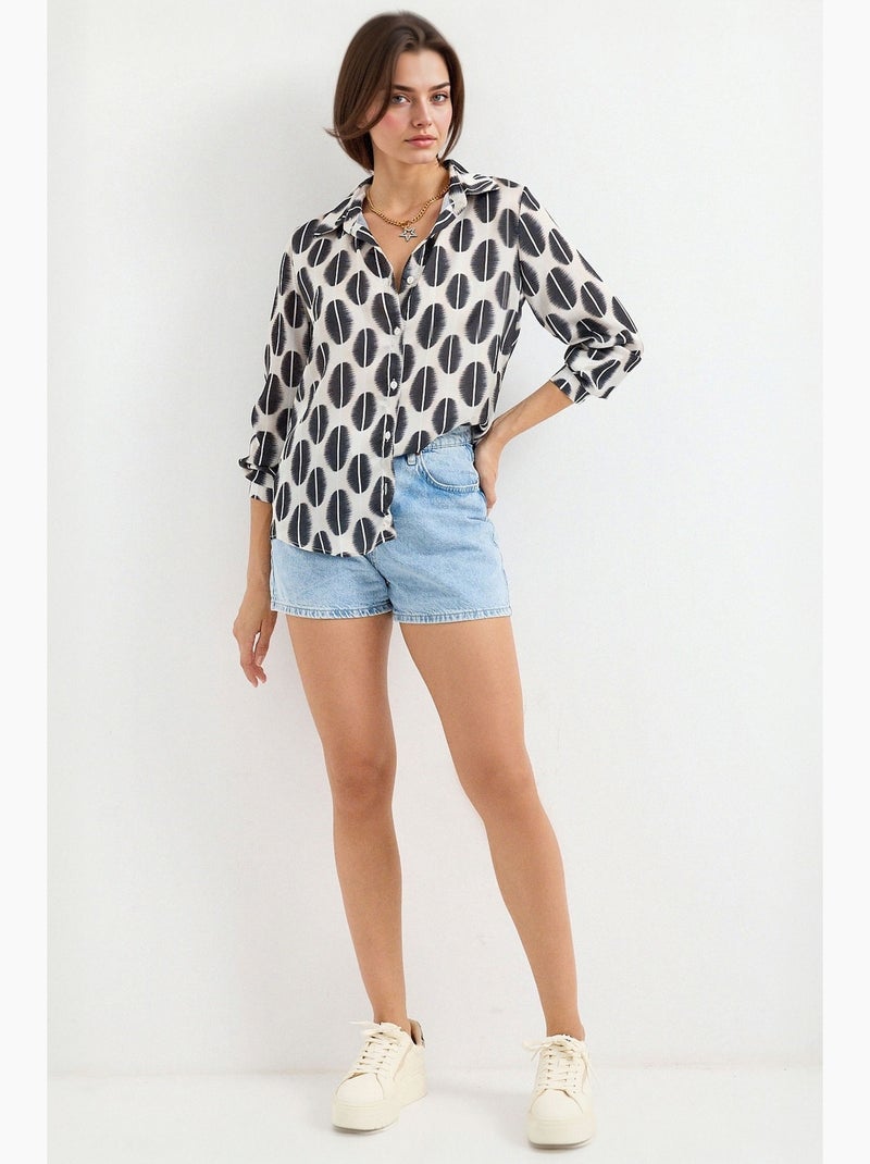 Camicia con bottoni in raso tessuto bdart Grigio scuro - Kiabi