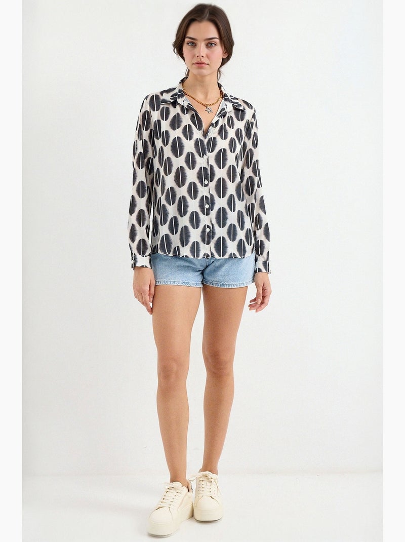 Camicia con bottoni in raso tessuto bdart Grigio scuro - Kiabi
