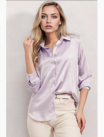 Camicia con bottoni in raso tessuto bdart