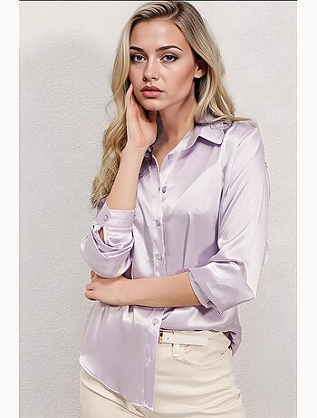 Camicia con bottoni in raso tessuto bdart