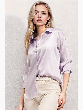Camicia con bottoni in raso tessuto bdart