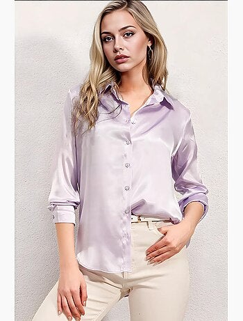Camicia con bottoni in raso tessuto bdart
