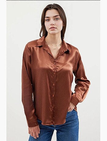 Camicia con bottoni in raso tessuto bdart