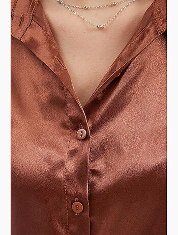 Camicia con bottoni in raso tessuto bdart