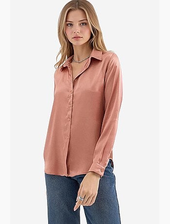 Camicia con bottoni in raso tessuto bdart