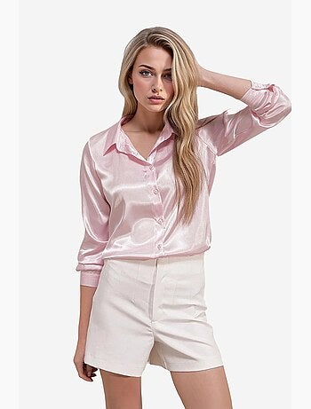 Camicia con bottoni in raso tessuto bdart