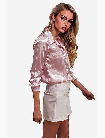 Camicia con bottoni in raso tessuto bdart