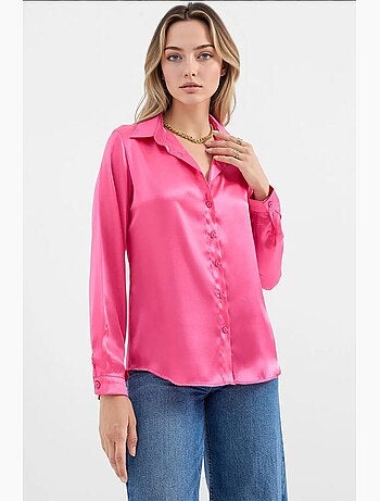 Camicia con bottoni in raso tessuto bdart