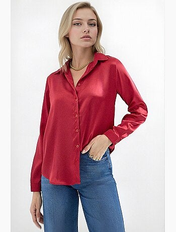 Camicia con bottoni in raso tessuto bdart