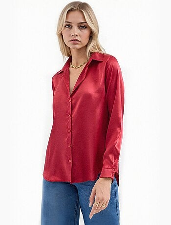 Camicia con bottoni in raso tessuto bdart