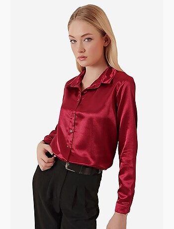 Camicia con bottoni in raso tessuto bdart