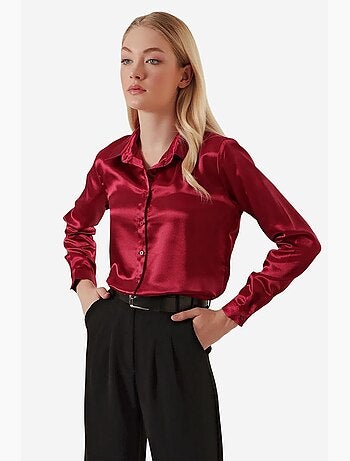 Camicia con bottoni in raso tessuto bdart