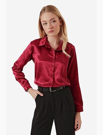 Camicia con bottoni in raso tessuto bdart