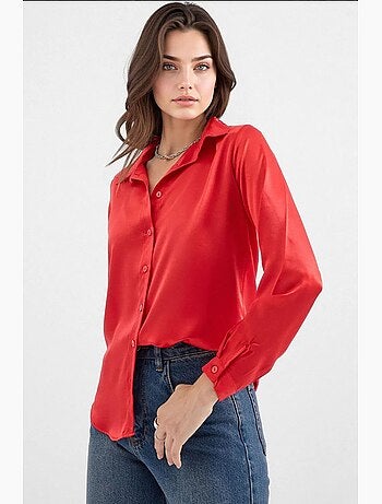 Camicia con bottoni in raso tessuto bdart