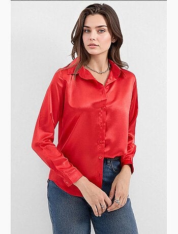 Camicia con bottoni in raso tessuto bdart