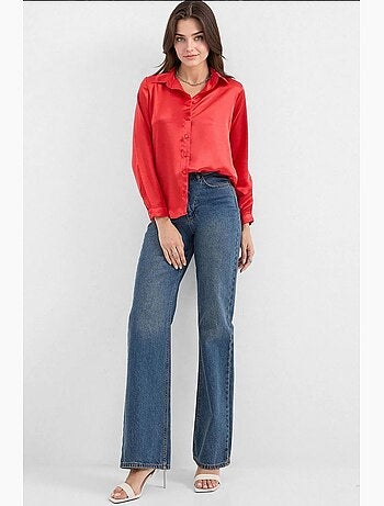 Camicia con bottoni in raso tessuto bdart