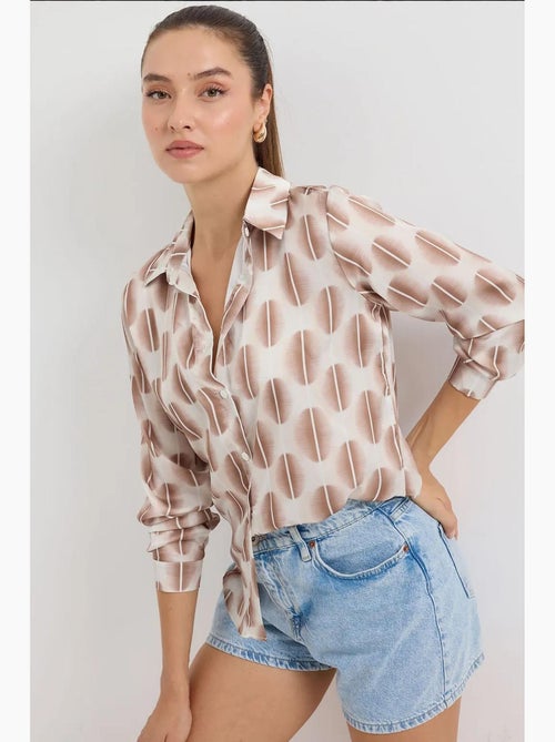 Camicia con bottoni in raso tessuto bdart - Kiabi