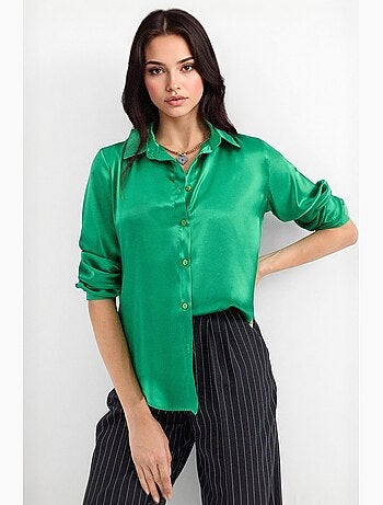Camicia con bottoni in raso tessuto bdart