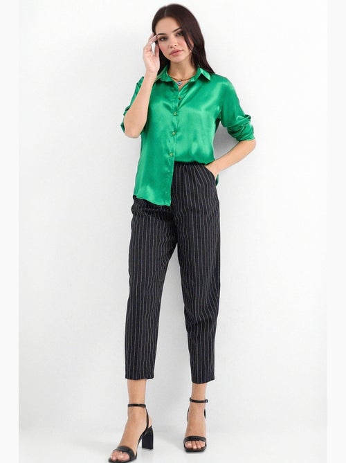 Camicia con bottoni in raso tessuto bdart - Kiabi Camicia con bottoni in raso tessuto bdart - Kiabi