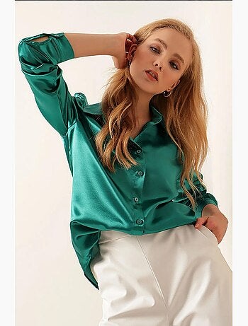 Camicia con bottoni in raso tessuto bdart