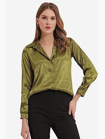 Camicia con bottoni in raso tessuto bdart