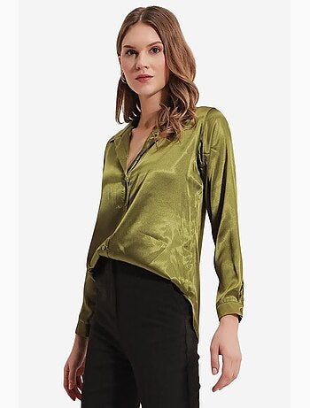 Camicia con bottoni in raso tessuto bdart
