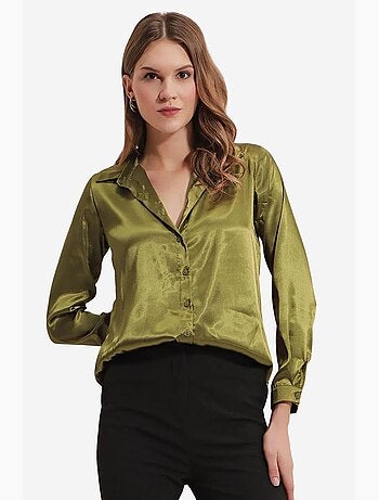 Camicia con bottoni in raso tessuto bdart