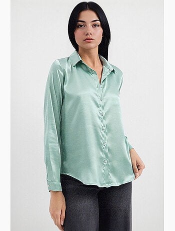 Camicia con bottoni in raso tessuto bdart