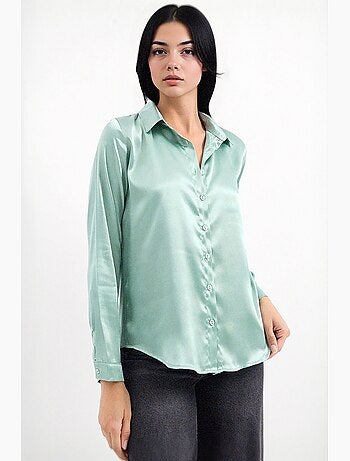 Camicia con bottoni in raso tessuto bdart