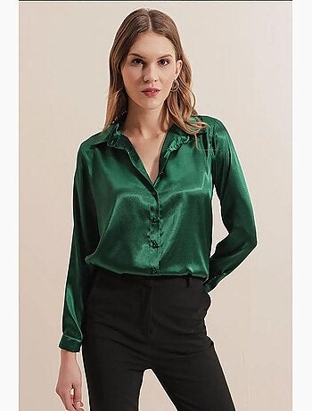 Camicia con bottoni in raso tessuto bdart