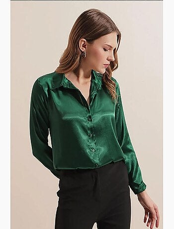 Camicia con bottoni in raso tessuto bdart