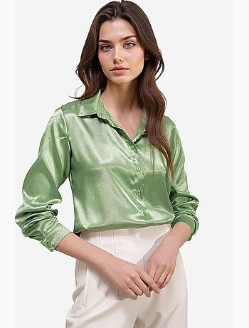 Camicia con bottoni in raso tessuto bdart