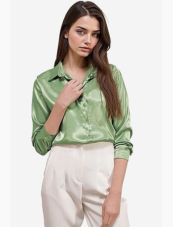 Camicia con bottoni in raso tessuto bdart