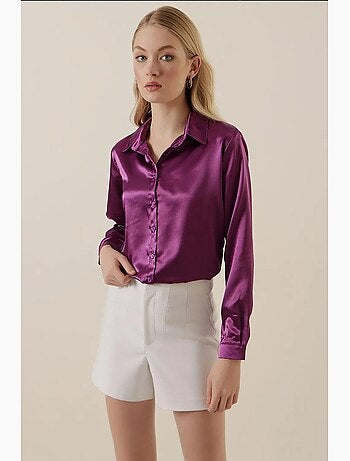 Camicia con bottoni in raso tessuto bdart