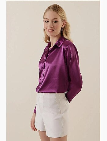 Camicia con bottoni in raso tessuto bdart