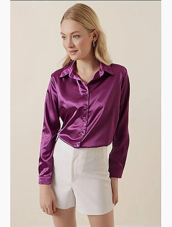 Camicia con bottoni in raso tessuto bdart