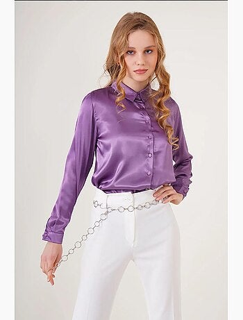 Camicia con bottoni in raso tessuto bdart