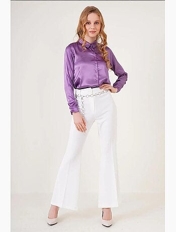Camicia con bottoni in raso tessuto bdart