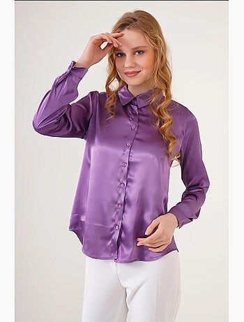 Camicia con bottoni in raso tessuto bdart