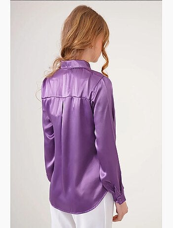 Camicia con bottoni in raso tessuto bdart
