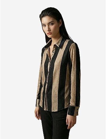Camicia con bottoni in velluto tessuto a righe my fashion