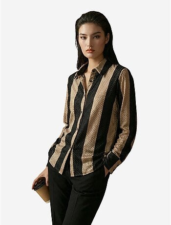 Camicia con bottoni in velluto tessuto a righe my fashion
