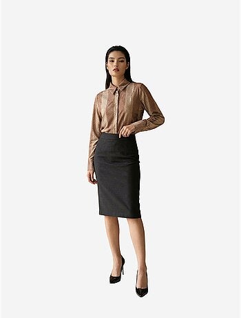Camicia con bottoni in velluto tessuto a righe my fashion