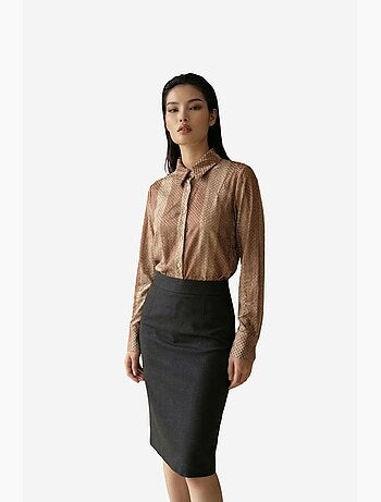 Camicia con bottoni in velluto tessuto a righe my fashion