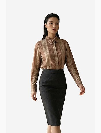 Camicia con bottoni in velluto tessuto a righe my fashion
