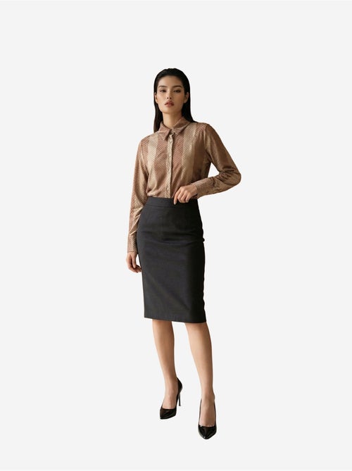Camicia con bottoni in velluto tessuto a righe my fashion - Kiabi