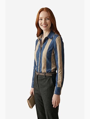 Camicia con bottoni in velluto tessuto a righe my fashion